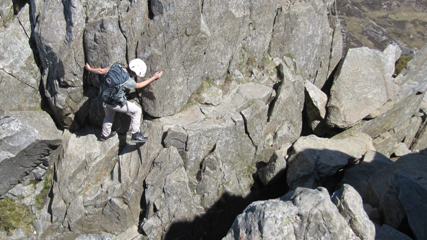 Descending into 'The Notch' on the North Ridge of Tryfan