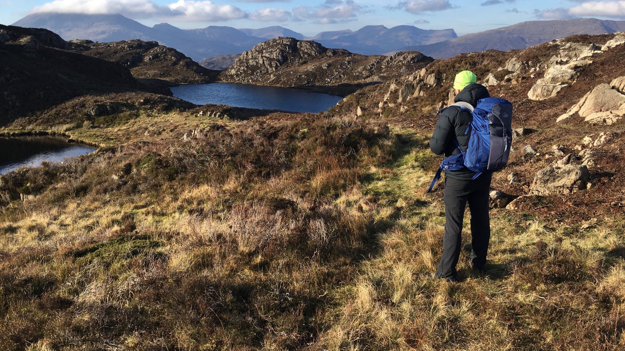 A student learns to read contour lines during one of our mountain navigation courses in Snowdonia